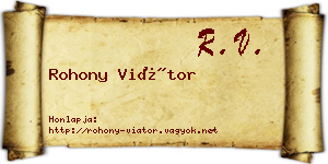 Rohony Viátor névjegykártya